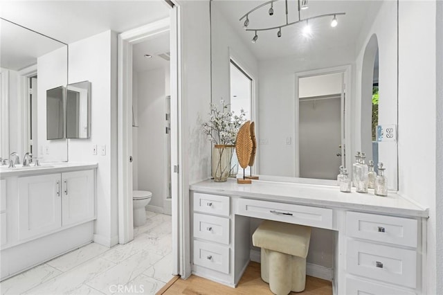 1277 S Beverly Glen Blvd Unit 205, Los Angeles, CA 90024 - full bath featuring vanity and marble finish flooring