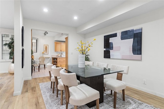 1277 S Beverly Glen Blvd Unit 205, Los Angeles, CA 90024 - dining space with light wood-type flooring and recessed lighting