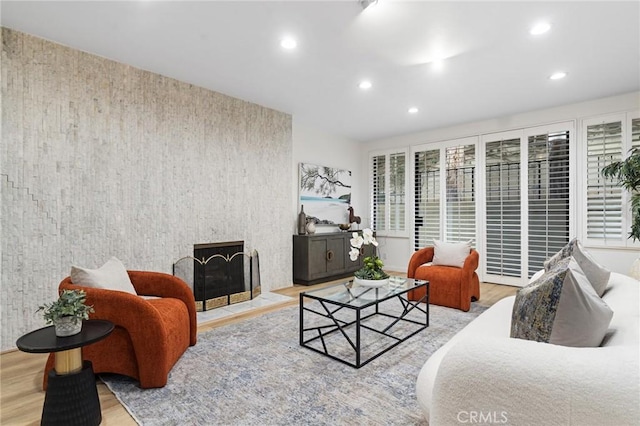 1277 S Beverly Glen Blvd Unit 205, Los Angeles, CA 90024 - living room with wood finished floors, recessed lighting, and healthy amount of natural light