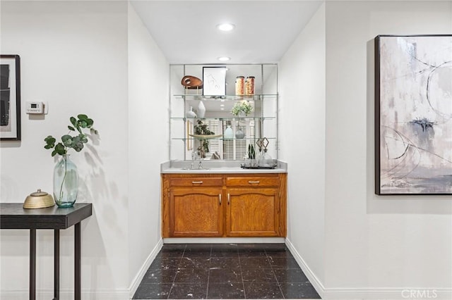 1277 S Beverly Glen Blvd Unit 205, Los Angeles, CA 90024 - indoor bar with baseboards and recessed lighting