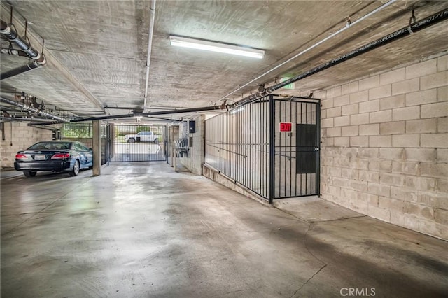 1207 N Columbus Ave, Glendale, CA 91202 - parking garage with concrete block wall