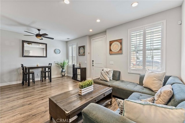 6 Fenix St, Rancho Mission Viejo, CA 92694 - living room with wood finished floors, recessed lighting, and ceiling fan