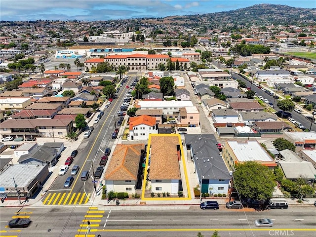 1431 S Gaffey St, San Pedro, CA 90731 - aerial overview of property's location featuring property boundaries highlighted and a mountain backdrop
