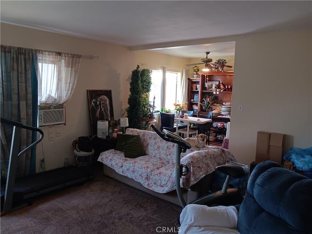 10007 Otis St, South Gate, CA 90280 - living area with carpet floors and cooling unit
