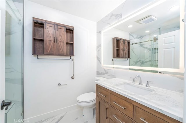 2143 Ronda Granada Unit P, Laguna Woods, CA 92637 - full bath featuring vanity, a marble finish shower, and marble look tiles