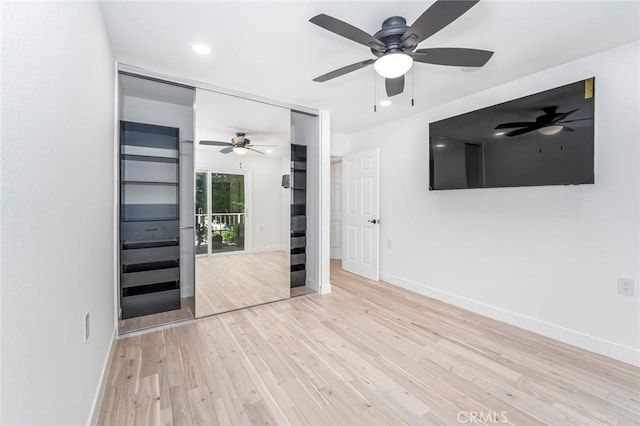 2143 Ronda Granada Unit P, Laguna Woods, CA 92637 - spare room featuring ceiling fan, wood finished floors, and recessed lighting