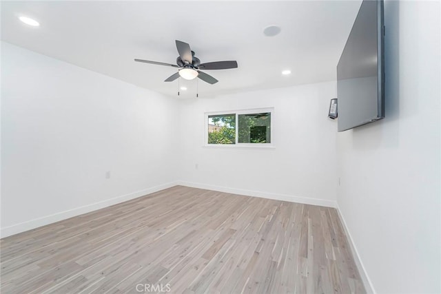 2143 Ronda Granada Unit P, Laguna Woods, CA 92637 - empty room featuring light wood-type flooring, ceiling fan, and recessed lighting