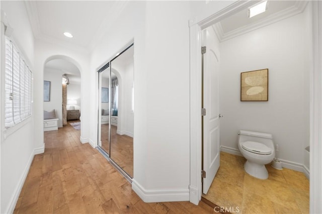 2767 Saleroso Dr, Rowland Heights, CA 91748 - corridor with arched walkways and crown molding