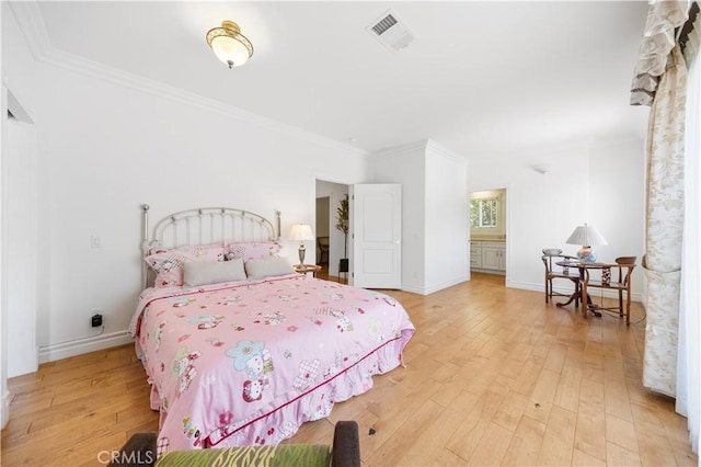 2767 Saleroso Dr, Rowland Heights, CA 91748 - bedroom featuring light wood-style flooring and ornamental molding