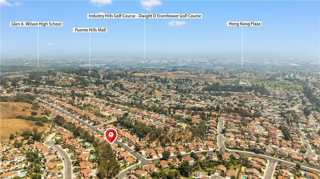 2767 Saleroso Dr, Rowland Heights, CA 91748 - aerial view of property's location with nearby suburban area
