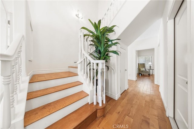 2767 Saleroso Dr, Rowland Heights, CA 91748 - stairs featuring hardwood / wood-style flooring and baseboards