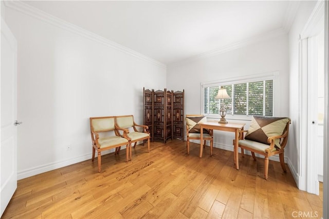 2767 Saleroso Dr, Rowland Heights, CA 91748 - sitting room featuring light wood-style floors and crown molding