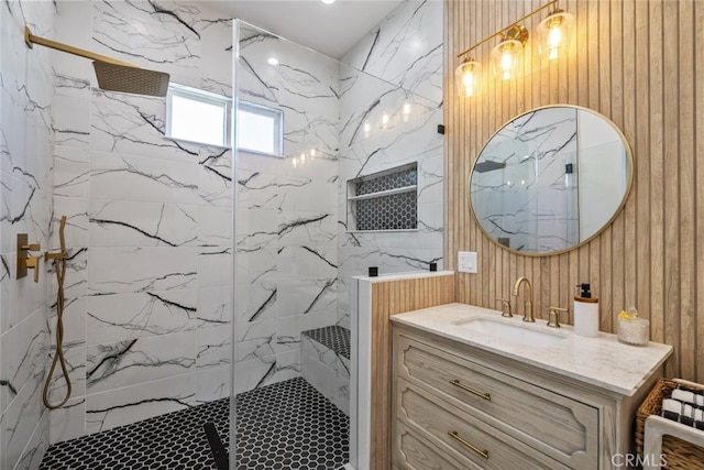 2920 Fairmount Ave, La Crescenta, CA 91214 - full bath with vanity and a marble finish shower
