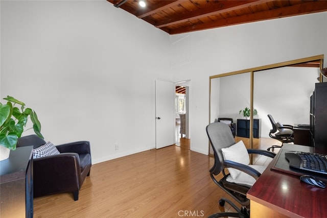 2920 Fairmount Ave, La Crescenta, CA 91214 - home office with wood ceiling and wood finished floors