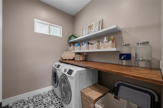 2920 Fairmount Ave, La Crescenta, CA 91214 - laundry area with baseboards and washing machine and dryer