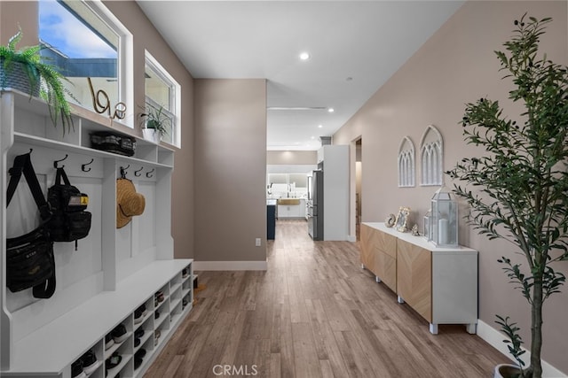2920 Fairmount Ave, La Crescenta, CA 91214 - mudroom with light wood-style flooring and recessed lighting