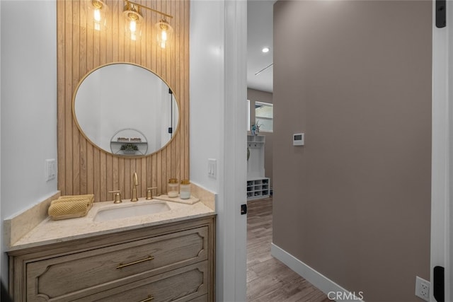 2920 Fairmount Ave, La Crescenta, CA 91214 - bathroom featuring wood finished floors and vanity