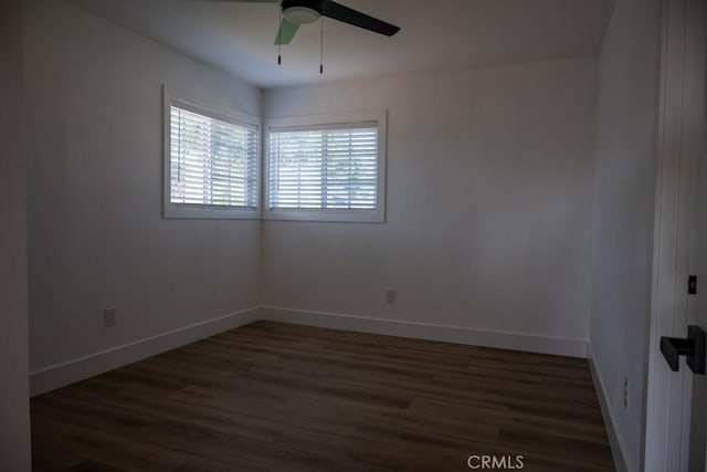 8666 Calaveras Ave, Rancho Cucamonga, CA 91730 - spare room featuring a ceiling fan and dark wood finished floors