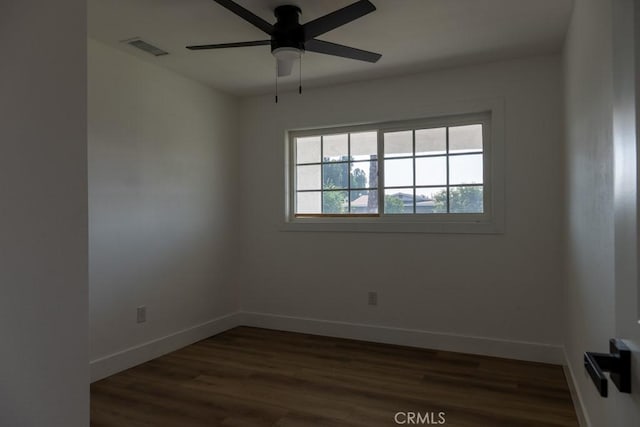 8666 Calaveras Ave, Rancho Cucamonga, CA 91730 - spare room with ceiling fan and dark wood-type flooring