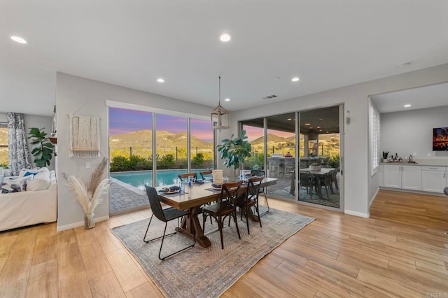 2990Eldenberry St, Escondido, CA 92029 - dining room with light wood-style flooring and recessed lighting