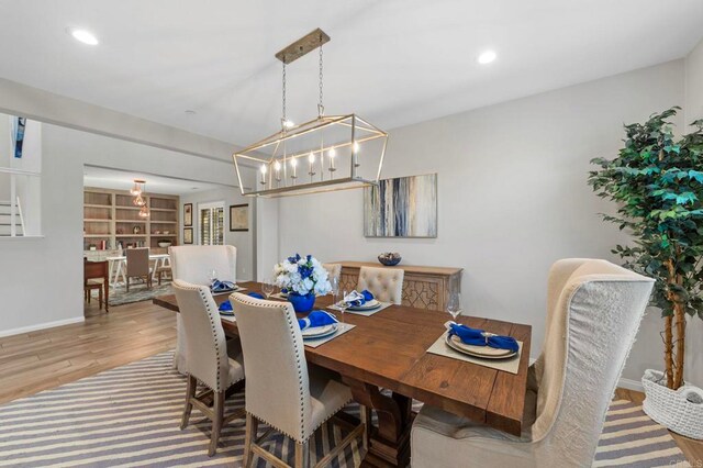 2990Eldenberry St, Escondido, CA 92029 - dining area with wood finished floors, recessed lighting, and a chandelier