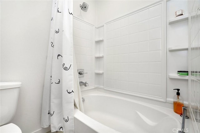 101 Red Brick Dr Unit 5, Simi Valley, CA 93065 - bathroom featuring toilet and shower / bathtub combination with curtain