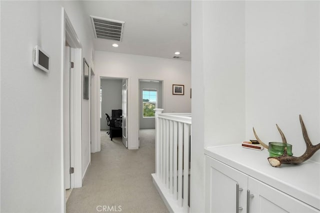 101 Red Brick Dr Unit 5, Simi Valley, CA 93065 - corridor featuring light carpet, recessed lighting, and an upstairs landing