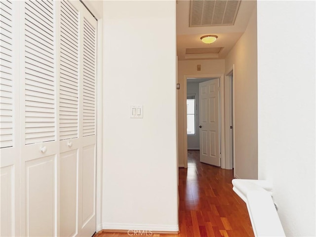 1628 E Palm Ave Unit 5, El Segundo, CA 90245 - hallway featuring wood finished floors and attic access
