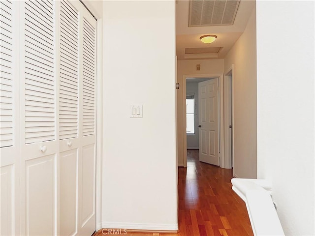 1628 E Palm Ave Unit 5, El Segundo, CA 90245 - hallway featuring wood finished floors and attic access
