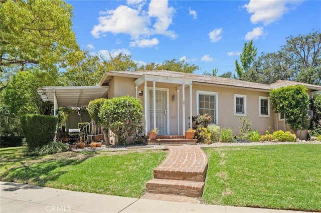35 Columbia St, Pasadena, CA 91105 - view of front of house with stucco siding and a front yard
