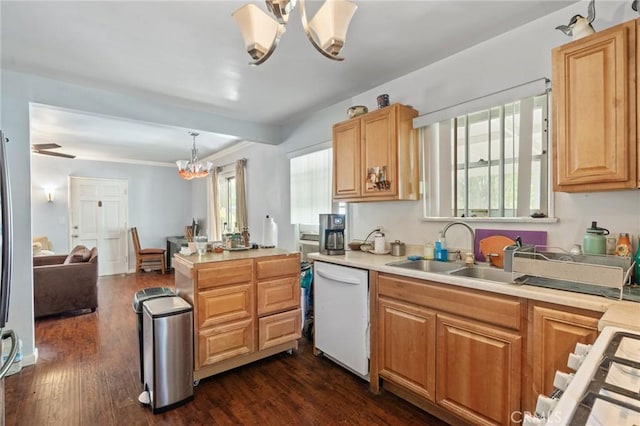 35 Columbia St, Pasadena, CA 91105 - kitchen with a chandelier, dishwasher, plenty of natural light, and light countertops