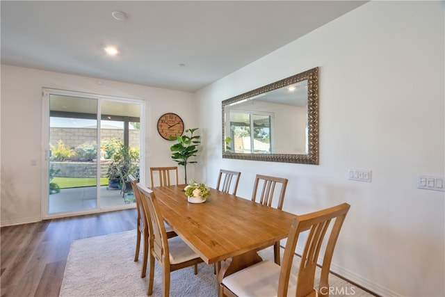 33084 Toledo Bend Ct, Winchester, CA 92596 - dining space with wood finished floors and recessed lighting