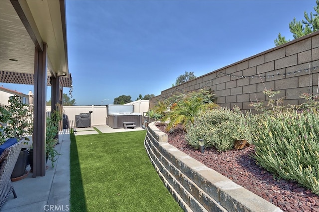 33084 Toledo Bend Ct, Winchester, CA 92596 - fenced backyard with a hot tub and a patio