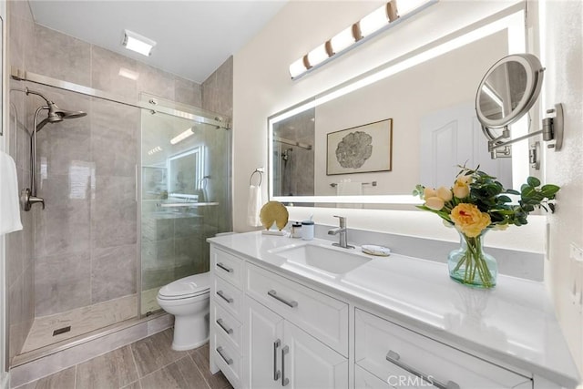 18680 Vantage Pointe Dr, Rowland Heights, CA 91748 - full bath featuring vanity, a stall shower, and wood finished floors