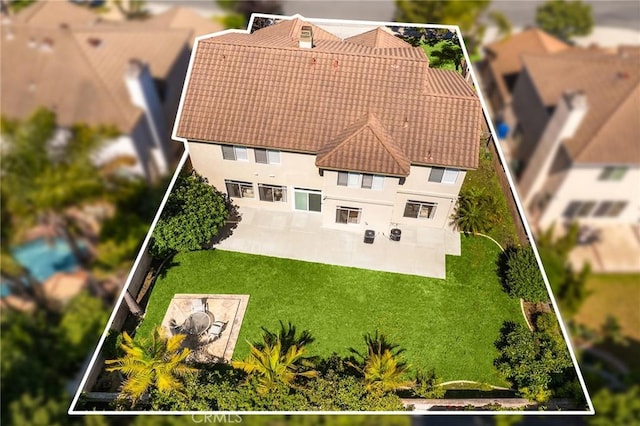 18680 Vantage Pointe Dr, Rowland Heights, CA 91748 - aerial view of property and surrounding area with property parcel outlined