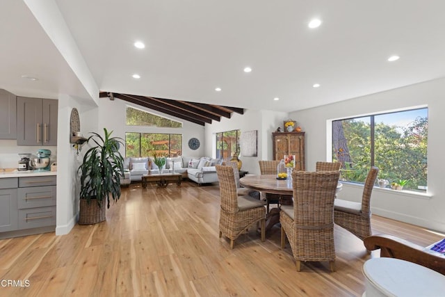 2100 Valley Meadow Dr, Oak View, CA 93022 - dining room with light wood finished floors and recessed lighting