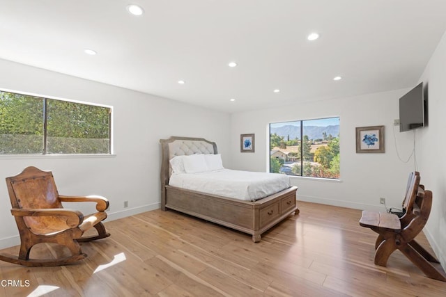 2100 Valley Meadow Dr, Oak View, CA 93022 - bedroom with light wood finished floors and recessed lighting