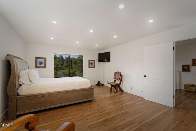 2100 Valley Meadow Dr, Oak View, CA 93022 - bedroom with light wood finished floors and recessed lighting