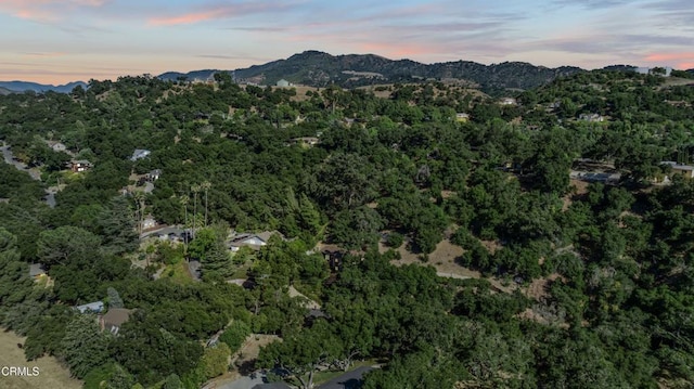 2100 Valley Meadow Dr, Oak View, CA 93022 - aerial view at dusk of a mountain view and a view of trees
