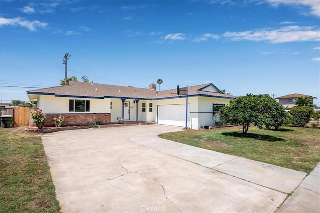 11251 Bowles Ave, Garden Grove, CA 92841 - ranch-style house featuring driveway, a garage, stucco siding, and brick siding