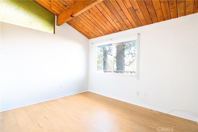 31954 Pine Cone Dr, Running Springs, CA 92382 - unfurnished room featuring wood finished floors and wood ceiling