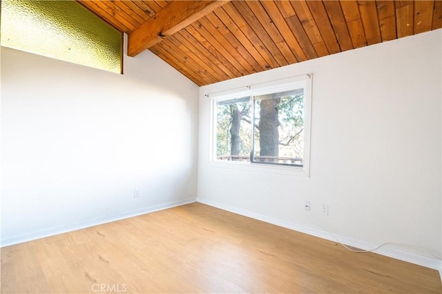31954 Pine Cone Dr, Running Springs, CA 92382 - unfurnished room featuring wood finished floors and wooden ceiling