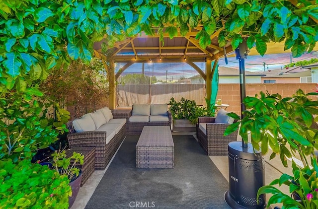 12826 Bombardier Ave, Norwalk, CA 90650 - view of patio with a gazebo and an outdoor living space