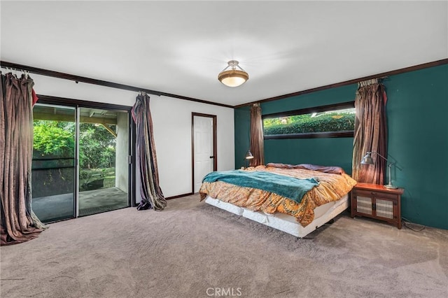13624 Vose St, Valley Glen, CA 91405 - carpeted bedroom featuring access to outside and crown molding