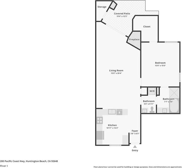200 Pacific Coast Unit 130, Huntington Beach, CA 92648 - view of floor plan / room layout