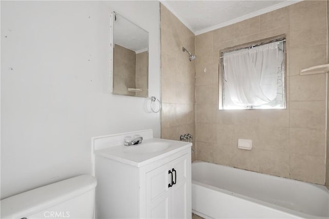 11001 Duncan Ave, Lynwood, CA 90262 - bathroom with vanity, shower / washtub combination, and crown molding