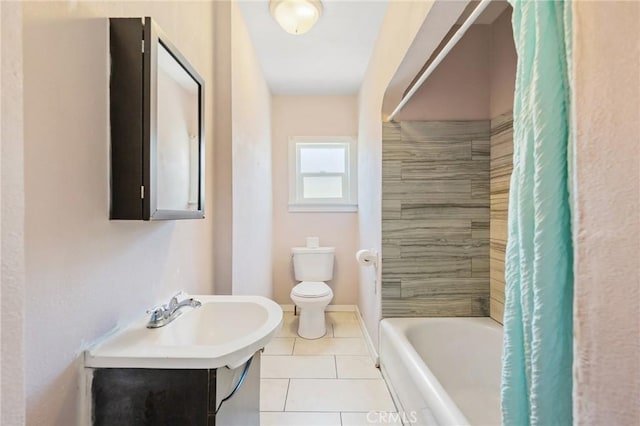 213 S Atlantic Blvd, Alhambra, CA 91801 - full bathroom featuring tile patterned flooring, shower / bath combo, and vanity