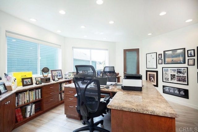 12794 Via Felino, Del Mar, CA 92014 - office with light wood-style floors and recessed lighting