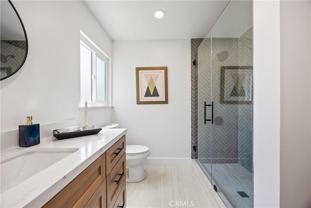 1809 Celeste Ln, Fullerton, CA 92833 - bathroom featuring vanity, a shower stall, and recessed lighting