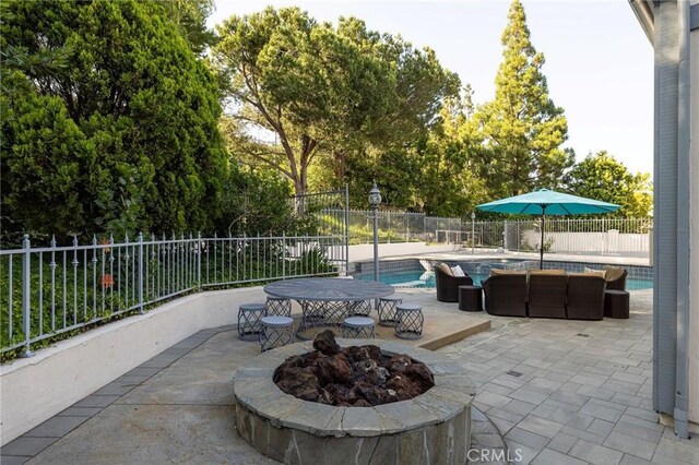 31681 Peppertree, San Juan Capistrano, CA 92675 - view of patio featuring an outdoor fire pit